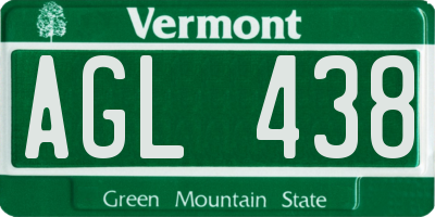 VT license plate AGL438