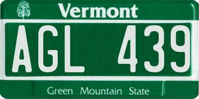 VT license plate AGL439
