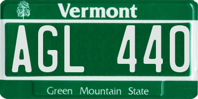 VT license plate AGL440