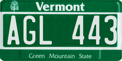 VT license plate AGL443