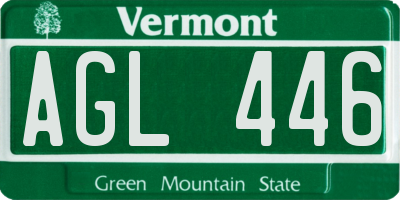 VT license plate AGL446