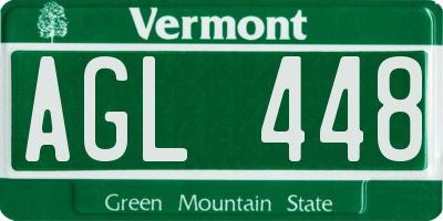 VT license plate AGL448