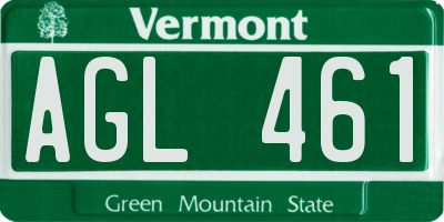 VT license plate AGL461
