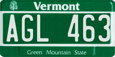 VT license plate AGL463