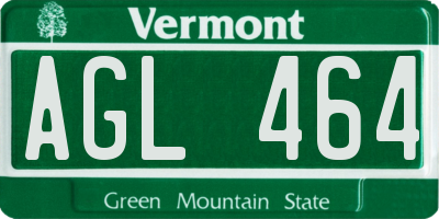 VT license plate AGL464