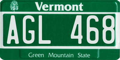 VT license plate AGL468