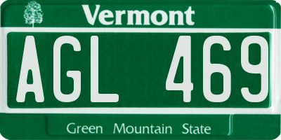 VT license plate AGL469