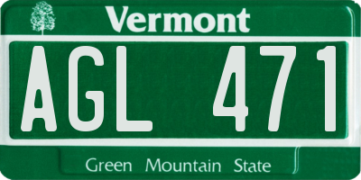VT license plate AGL471