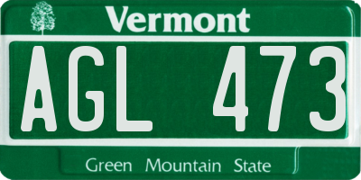 VT license plate AGL473