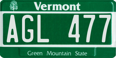VT license plate AGL477