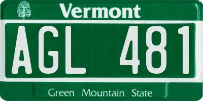 VT license plate AGL481