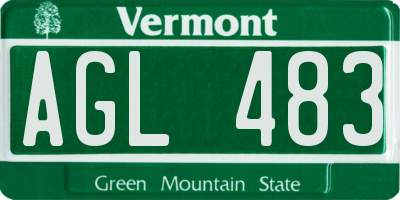 VT license plate AGL483