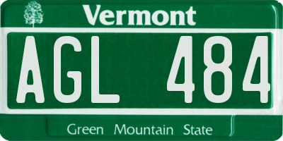 VT license plate AGL484