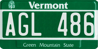 VT license plate AGL486
