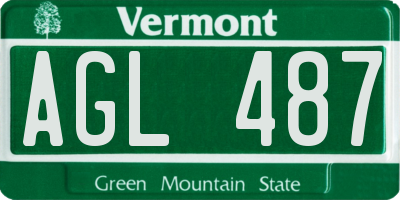 VT license plate AGL487