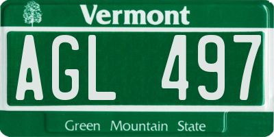 VT license plate AGL497