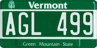 VT license plate AGL499