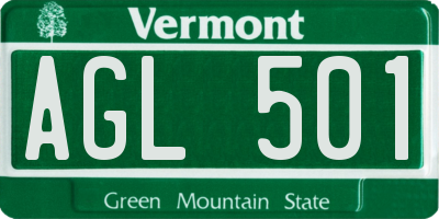 VT license plate AGL501