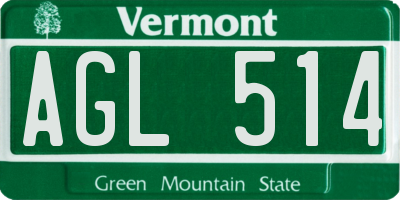 VT license plate AGL514