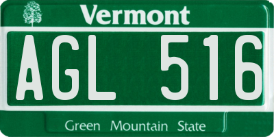 VT license plate AGL516