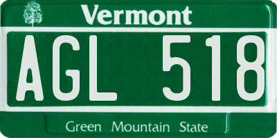 VT license plate AGL518
