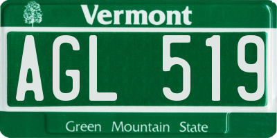 VT license plate AGL519