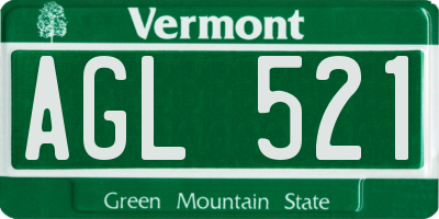 VT license plate AGL521