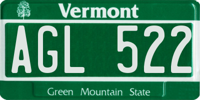 VT license plate AGL522