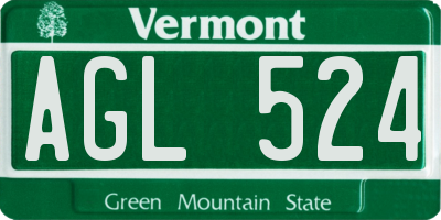 VT license plate AGL524