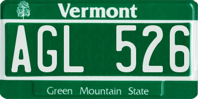 VT license plate AGL526