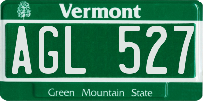 VT license plate AGL527