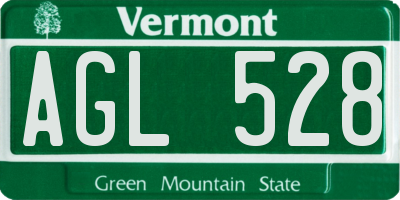 VT license plate AGL528