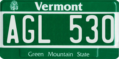 VT license plate AGL530