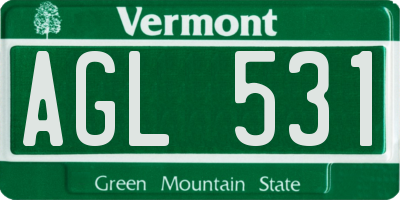 VT license plate AGL531