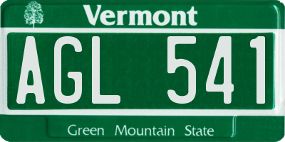 VT license plate AGL541