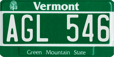 VT license plate AGL546