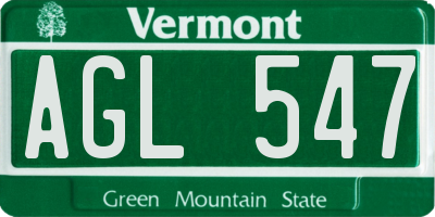 VT license plate AGL547