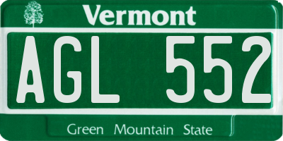 VT license plate AGL552