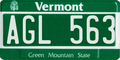 VT license plate AGL563