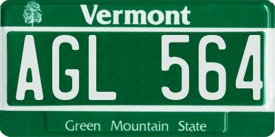 VT license plate AGL564