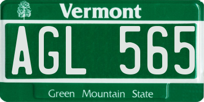VT license plate AGL565