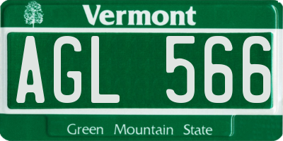 VT license plate AGL566