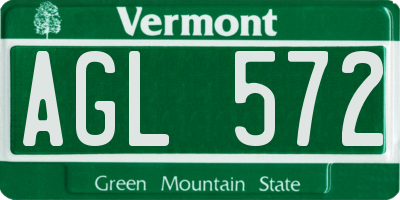 VT license plate AGL572