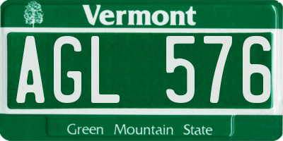 VT license plate AGL576