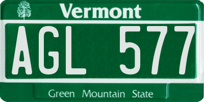 VT license plate AGL577