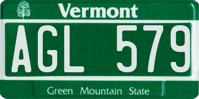 VT license plate AGL579