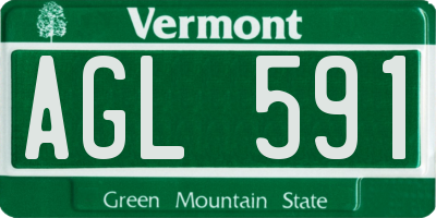 VT license plate AGL591