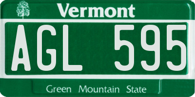 VT license plate AGL595