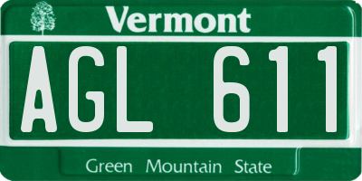 VT license plate AGL611