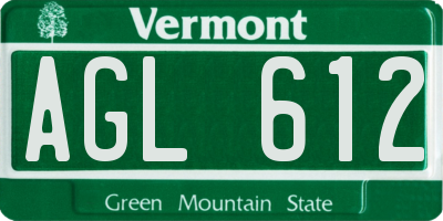 VT license plate AGL612